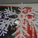 Alpine Corporation 24" Tall Indoor/Outdoor Hanging Snowflake Decoration with 102 LED Lights, Winter Ornament Christmas Holiday Decor