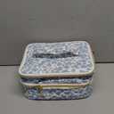 Upgraded Nail Polish Organizer Case - Holds 30 Bottles and 1 Nail Light, Double-layer Nail bag Organzier Case Nail Polish Storage Bag with Handles (Blue-Flower)