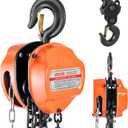 VEVOR Hand Chain Hoist, 3 Ton 6600 lbs Capacity, Manual Chain Block with Upgrade G80 Galvanized Chain, 10 ft Lifting Height, Heavy Duty Pulley Hoist for Garage Warehouse Automotive Machinery, Orange
