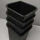Set of 4 Pure Garden Plastic Flower Pots, 6" x 6", Black .
