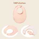 8-Pack Baby Drool Bibs, 100% Cotton, Ultra Soft & Absorbent for Newborns, Adjustable Snaps, Shower Gift (Pink Beige)