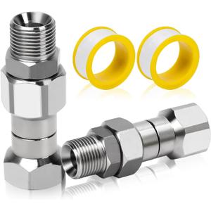3/8 NPT Pressure Washer Swivel Fitting, Anti-Twist Connector, 360 Kink-Free Swivel, Male to Female Adapter for Gun and Hose, 4500 PSI, 2 Pcs