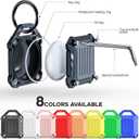 JEANUE-Waterproof Airtag Holder Keychain Case,Compatible Apple Air Tag Tracker with Key Ring, Keys/Dog Collar/Luggage (Black 2pack)