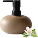 EMPO Stone-Textured Vintage Ceramic Dispenser, High-Color Rough Modern Zen Black ABS Press Bottle for Hand Soap, Shampoo, Conditioner for Bathroom and Kitchen (300ml/10.14oz)