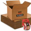 BOX USA Moving Boxes 18"L x 14"W x 12"H (10-Pack) Medium + Packaging Tape - Shipping, Mailing, Packing, Packaging and Storage