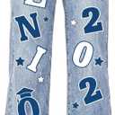 2 x Gersoniel Class of 2026 Senior Iron on Transfers for Jeans Graduation Heat Transfer Stickers 2026 Senior Gift Decorations Iron on Patches for Backpack Jacket T-Shirt DIY Crafts(Blue)
