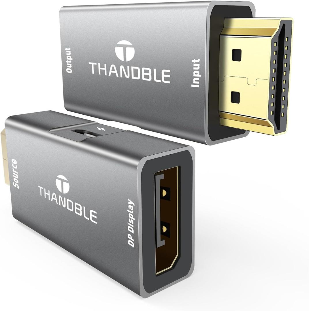 HDMI to DisplayPort Adapter 4K 60Hz, HDMI Souce to Display Port Monitor Converter, HD Male Compatible with Laptops, Graphics Cards, PS5, AMD,NVIDIA-1 Pack