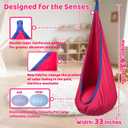 HiCamer Sensory Swing for Kids indoor and outdoor Pod hammock Chair Seat Upgrade Max 300 lbs Hanging Swing with Inflatable Cushion Includes Hardware Hanger Kit for Aspergers Autism ADHD (Cranberry), 63x33 inches