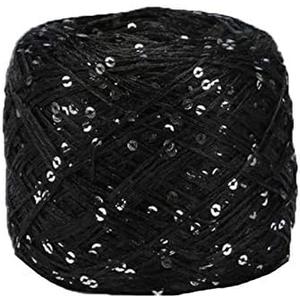 Clisil Black Sliver Sequin Yarn - Sparkle, Fantasy, Lace & Lame Art Yarn - 100g