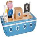 Peppa Pig Wooden Boat, Includes George Pig Figure, Made of Responsibly Sourced Wood, for Ages 2 and Up