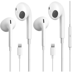 2 Pack Headphones for iPhone with Microphone and Volume Control - Earbuds for Music and Phone Calls, Compatible with iPhone 7/8/X/Xs/XR/se/11/12/13/14/Pro/Pro Max, Support All iOS System