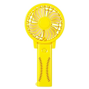Softball Portable Fans Foldable Softball Handheld Fans Bulk with Lanyard Small Softball Personal Fan Favor for Team Gift Outdoor Sport Game Cooling Favors, Battery Not Include, Pack Of 1