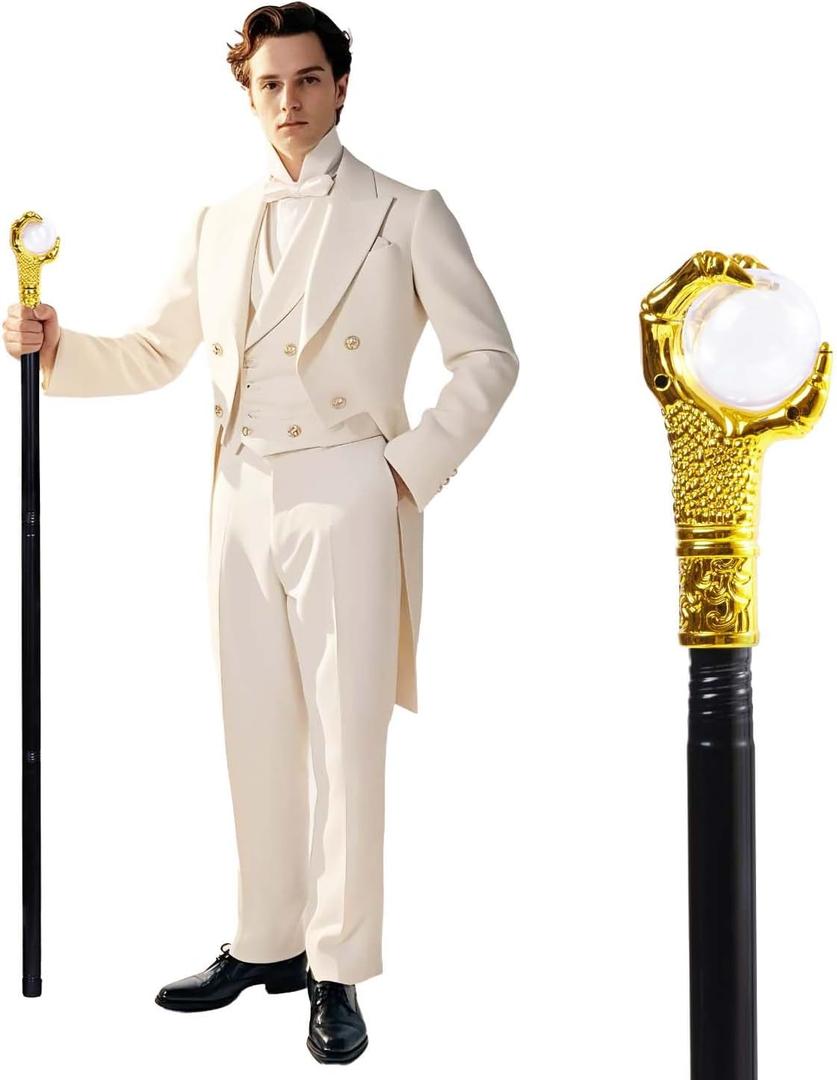 Dragon Wizard Staff, 41" Metal Pimp Walking Cane for Costumes Medieval King Scepter & Witch Cosplay Accessory Halloween Party Props LARP Gift for Adults & Kids (Vintage Design)