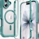 Diaclara Magnetic Designed for iPhone 17 Case 6.3 Inch Full Body Bumper,[Compatible with MagSafe] Military Drop Proof Cover with Built-in Touch Sensitive Anti-Scratch Screen Protector Green