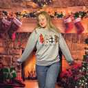 ASTANFY Merry Christmas Sweatshirt for Women Drop Shoulder Long Sleeve Christmas Tree Pullover Lightweight Shirt (M)