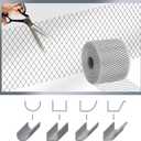 5 Inch X 100 Feet Gutter Guard Mesh Roll,Leaf Filter Gutter Protection Roll with Installation Screws,DIY Leaf Filter Rainwater,Used for Filter Roof Tree Branches (Silver)