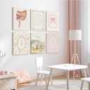 Christian Nursery Wall Art Bible Verse Canvas Wall Decor Pink Vintage Girls Nursery Poster Scripture Floral Bow Print Coquette Room Decor Pictures Jesus Artwork for Bedroom 8x10x6 Inch Wrapped Canvas