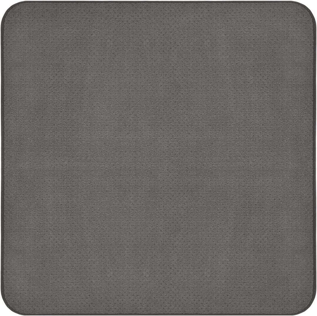 House, Home and More Skid-Resistant Carpet Indoor Area Rug Floor Mat - Gray - 3 Ft X 3 Ft - Non Slip Rubber Backing, Stain Resistant, Dog Friendly, Living Room Bedroom Kitchen Entryway