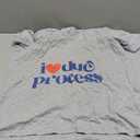 Womens I Love Due Process V-Neck T-Shirt XXL Grey