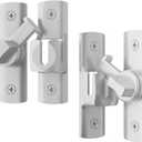 2 Pcs Degree Barn Door Latch, 180/90 Sliding Barn Door Lock，Sliding Gate Latch Lock for Cabinets, Barn Door, Bathroom, Gardenr Doors (Sliver)