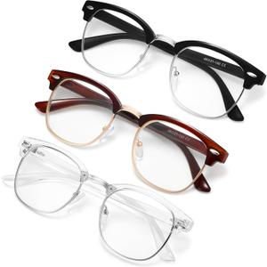 racico Computer Blue Light Blocking Glasses Blue Light Glasses Men Women, Anti Blu-Ray Clear Gaming Glasses Lenses (A1 Mattle Black/Tea/Clear)