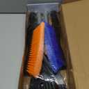 EcoNour 27" Car Snow Brush and Ice Scrapers for Car Windshield (2 Pack) | Scratch Free Bristle Head Snow Brush & Tough Window Snow Scraper with Aluminium Body | Snow Removal Winter Car Accessories (Blue & Orange)