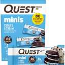 Quest Nutrition Mini Cookies & Cream Protein Bars, 8g Protein, 1g Sugar, 2g Net Carbs, Gluten Free, 14 Count (EXP 06/07/26)