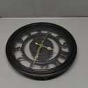 11" Small Silent Non-Ticking Analog Wall Clock Battery Operated, Unique Retro Farmhouse Gear Round Decorative Wall Clocks for Living Room Bedroom Home Office Garden Outdoor - Black