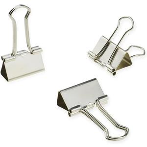 HAHIYO Binder Clips Paper Clamps Spring Steel Sturdy Small 0.75 inches Width 0.2 Inch Capacity No Sharp Edges Heavy Duty Tight Grip Reusable Silver Metal Bright Finish for Home Office School, Count of 11
