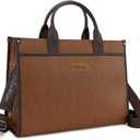 Wrangler Laptop Bag for Women 15.6 Inch Vintage Work Tote Bag for Business Briefcase Handbag with Adjustable Shoulder Strap (Brown-coffee)