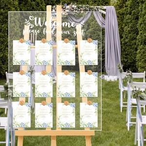 Wedding Seating Chart Display Board, 24x18 Inch Acrylic Table Seat Charts for Wedding Reception, Clear Wedding Sign Seating Chart, Welcome Find Your Seats Display Board