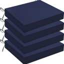 Wellsin Outdoor Chair Cushions for Patio Furniture - Outdoor Cushions for Chairs - Water Resistant Patio Chair Cushions Set of 4, 18.5"X16"X3", Navy (Solid Color/ Navy)