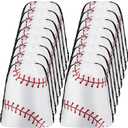 Flutesan 50 Pack 8 x 10 Inch Drawstring Baseball Party Favor Bags Plastic Baseball Snack Goodie Bags Gift Packaging Storage for Birthday Sports Theme Party Supplies