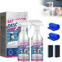 2Pcs Bathroom Descaler Cleaner Spray, Bathroom Foam Cleaner Spray, Multipurpose Bath-room Bubble Stubborn Stains Cleaner Foam Spray for Bath-room Toilet Bath Shower Glass Sink Clean