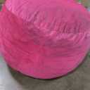 ULTIMATE SACK Bean Bag Chair Footstool Ottoman; Foam Filled Furniture, Machine Washable Covers, Double Stitched Durable Inner Liner, Multiple Colors & Fabrics. (Pink Fur)