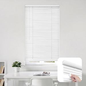 DEZ FURNISHINGS Cordless 1" Signature Mini Blind with Flexible Slats, 48" W x 60" H, Pearl White