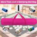 34-Inch Mahjong Mat Bag, Heavy-Duty Canvas Carrying Bag with Center Dual Handles & Smooth Zipper, Fits Mahjong Mat, Racks & Tiles, All-in-One Travel Storage Bag(Pink)
