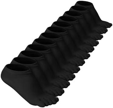 Bencailor 5 Pairs Women Toe Socks Cotton Ankle Low Cut Five Toe Sock for Women Men Athletic Running