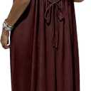 Women's Backless Cami Maxi Dress Spaghetti Strap Beach Dress Loose Vacation Sundress, XL