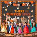 Containlol Thanksgiving Latte Bulletin Board Set Pumpkin Spice Classroom Decorations Fall Thanksgiving Coffee Cup Cutouts for Office Home Autumn Harvest Theme Party Supplies
