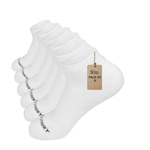 The Sock Street No-Show Socks Men: Running & Compression - Low Cut & Ankle Support Socks for Men, White