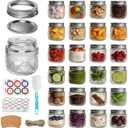 8 oz Glass Mason Jars with Airtight Lids and Bands,24 Pack with Labels &Tags, Half Pint Canning Jars for Honey, Jam, Candies, Jelly, Spice, DIY Crafts & Wedding Favors