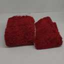 MIULEE Red Microfiber Bathroom Rugs and Mats Sets 2 Pieces Extra Thick Non Slip Bath Mat Absorbent Soft Shaggy Washable Quick Dry Rug for Bath Room Floor Restroom, 16"x24"+16"x48"