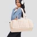 Quilted Travel Duffle Bag for Women Medium Weekender Bag Puffer Overnight Bag Large Soft Puffy Duffel Bag Carry-On Gym Bag Lightweight Personal Item Travel Bag for Trips Business Sport Airplane