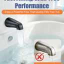 Universal Bathtub Faucet Replacement Tub Spout Fast-Fill, No-Leak Metal Faucet, Easy Installation, Fits 1/2" IPS & 3/4" IPS Thread Pipes, Includes Adapter (Matte Black)