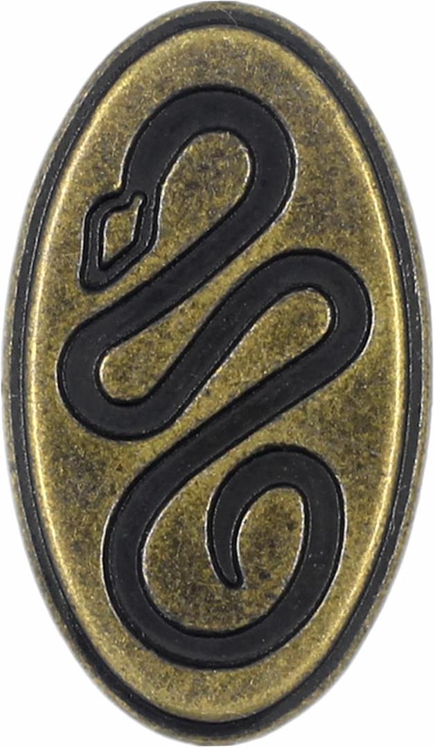 Bezelry 12 Pieces Sidewinder Snake Oval Metal Shank Buttons. 25mm (1 inch) (Antique Brass)
