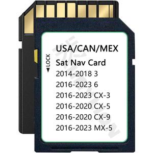 Navigation SD Card BHP166EZ1U Offline GPS Map, Plug & Play, HUD Support, Compatible with 2016-2020 CX-5 CX-9, 2014-2018 3, 2016-2023 6 CX-3 MX-5, USA/CAN/MEX