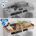 efluky Washer Dryer Countertop, Wood Countertop with Edge Rails for Laundry Room Organization and Storage, Washer Dryer Topper for Laundry Room, 27.5" x 54" Rustic Brown