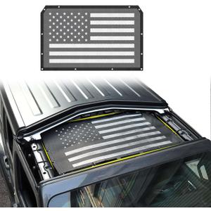 American Flag Sun Shade Mesh Bikini Top Sunshade UV Protection for 2018-2024 Jeep Wrangler JL JLU & 2020-2024 Jeep Gladiator JT