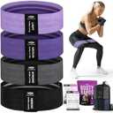 Resistance Bands for Working Out with Workout Bands Guide. 4 Booty Bands for Women Men Fabric Elastic Bands for Exercise Bands Resistance Bands for Legs Bands for Working Out Hip Thigh Glute Bands Set
